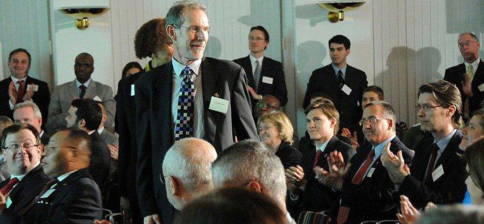 Mayor Gray acknowledges Director Christophe Tulou during the Sustainability Pledge Signing Ceremony.